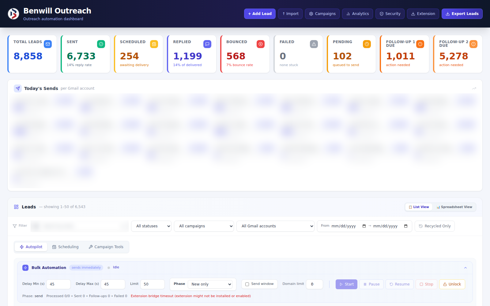 Benwill Outreach screenshot